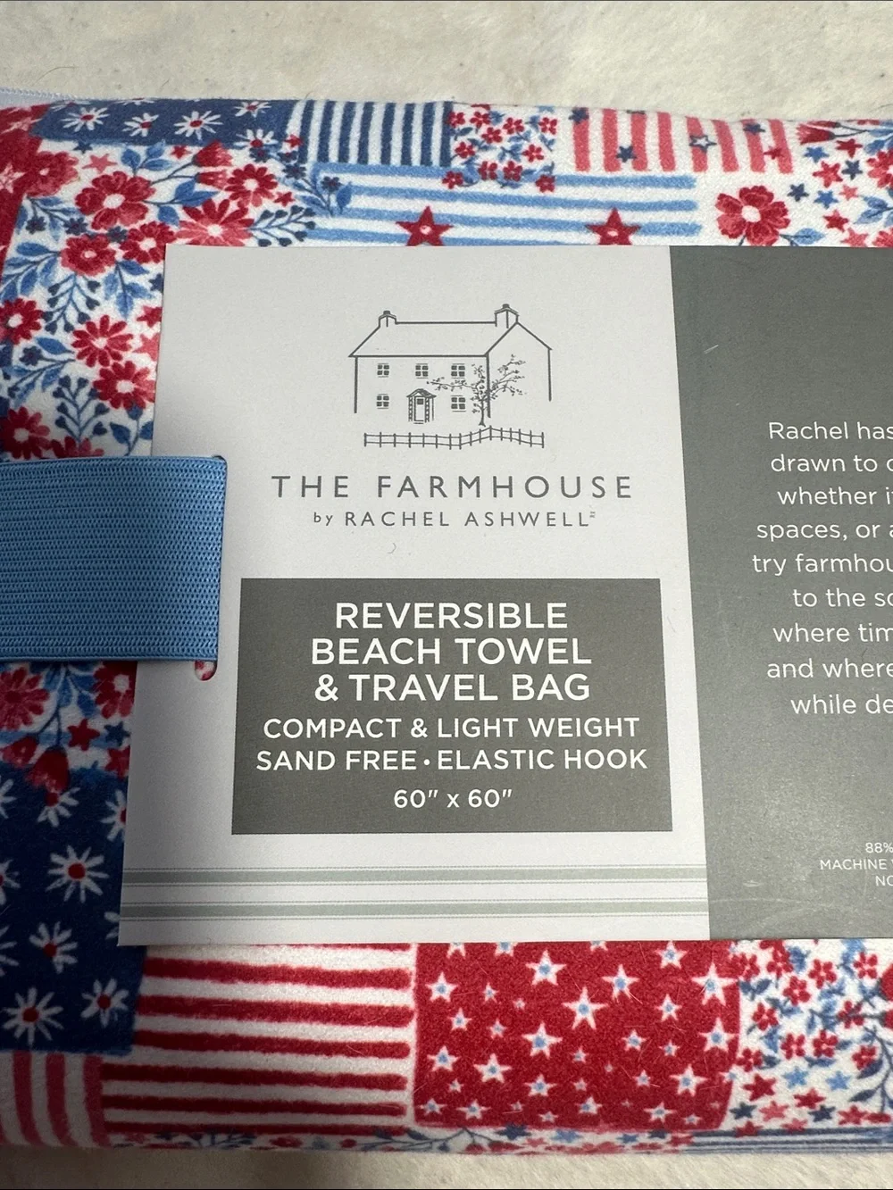 The farmhouse by Rachel Ashwell reverse beach towel and travel bag